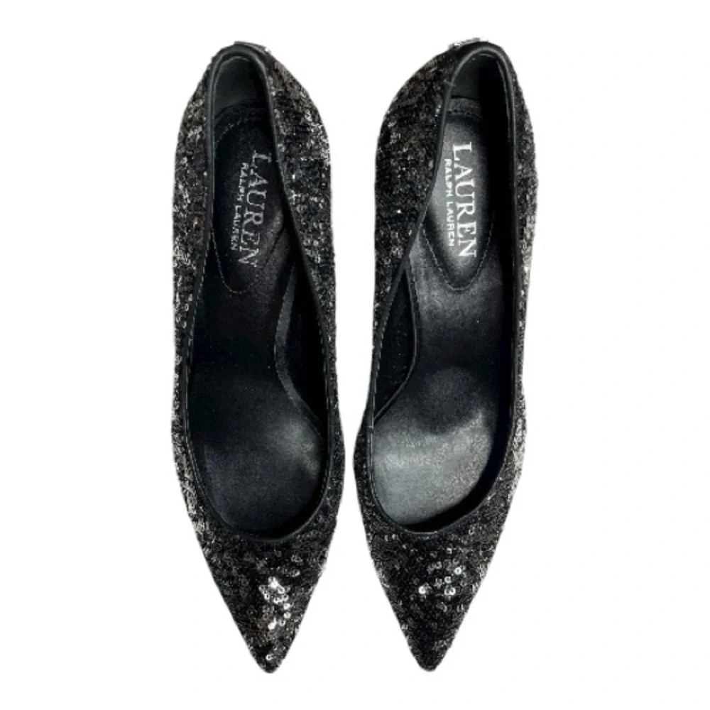 Lauren Ralph Lauren Glittering Black Heels - Picture 1 of 5
